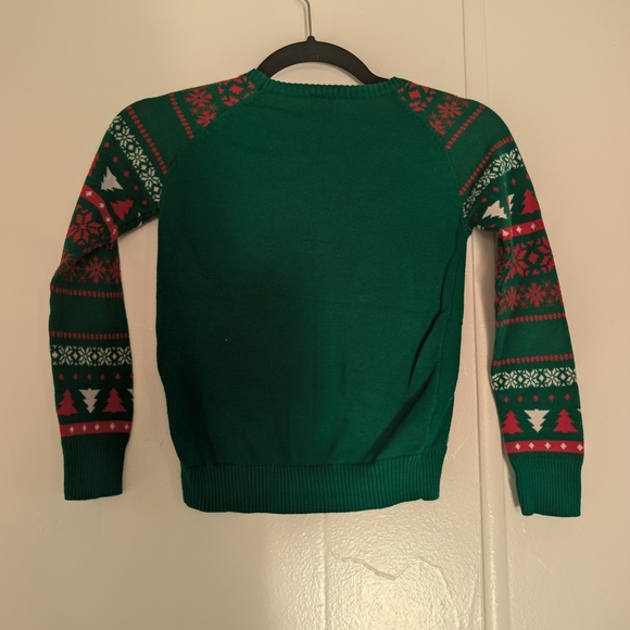 Green Holiday Sweater with Gingerbread Design - Picture 5 of 6